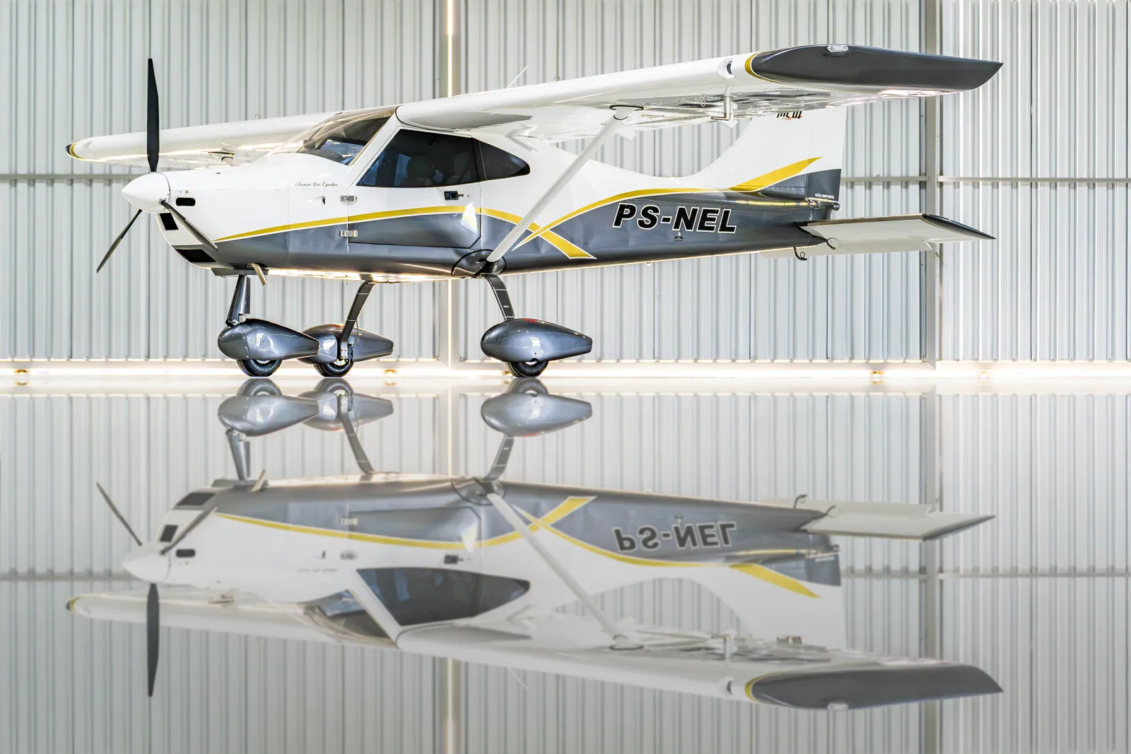 MC01 PS-NEL refletido no piso do hangar